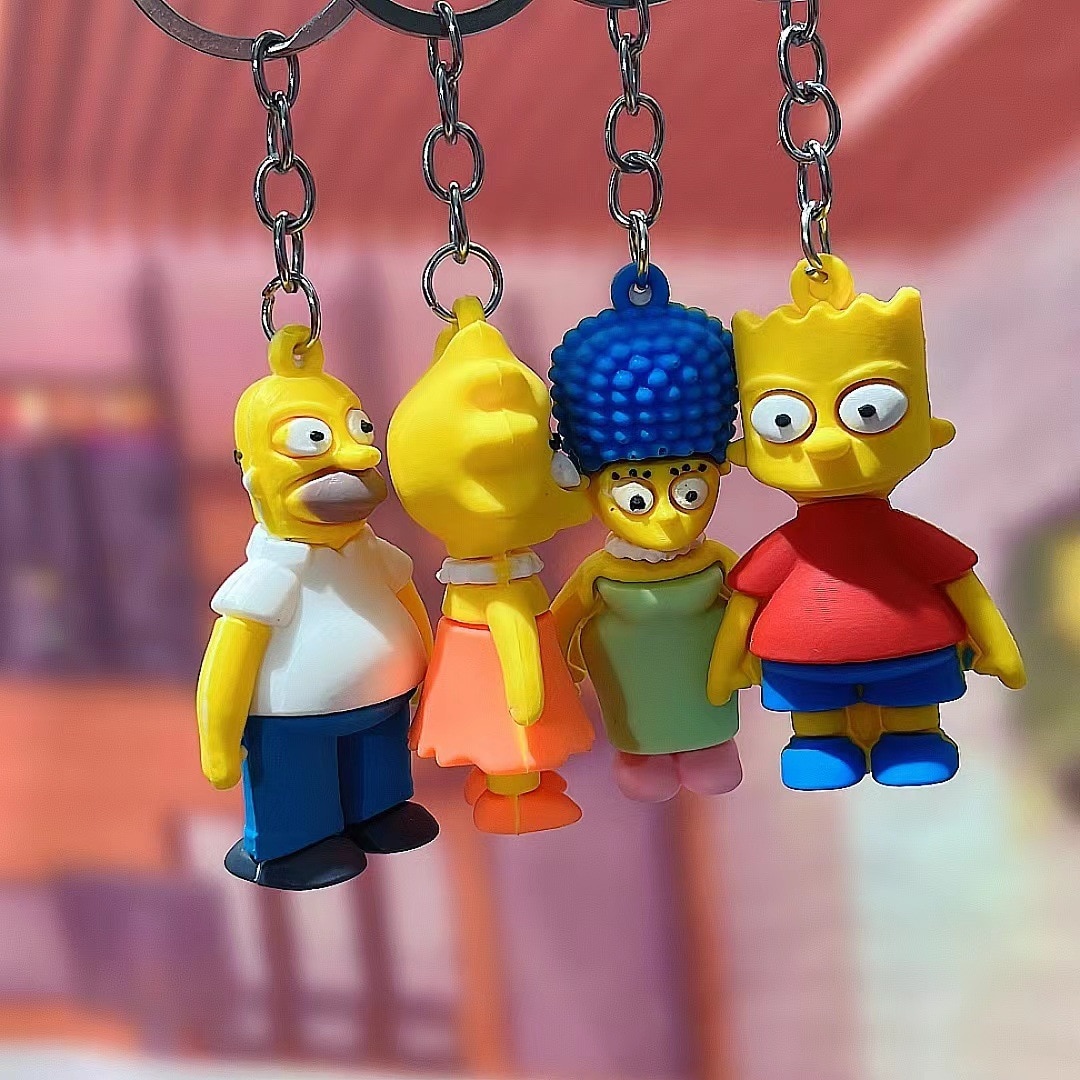 Cartoon The Simpsons Pendant Kawaii Keychains Anime Holder Car Key Chain Key Ring Phone Bag Hanging 5 - The Simpsons Shop